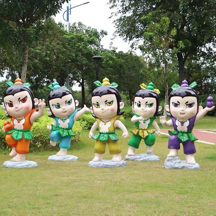 卡通葫芦娃雕塑 店门口园林雕塑 动漫小品 卡通葫芦娃雕塑 店门口园林雕塑 动漫小品