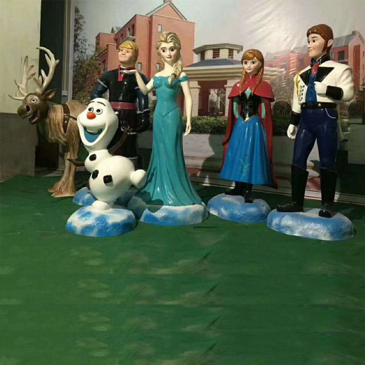 彩绘冰雪奇缘雕塑 卡通雕塑 步行街摆件 彩绘冰雪奇缘雕塑 卡通雕塑 步行街摆件
