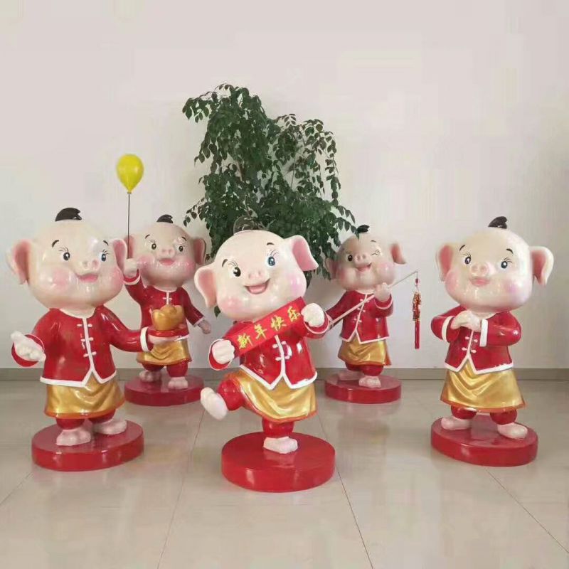 彩绘小猪佩奇雕塑 卡通雕塑 步行街摆件 彩绘小猪佩奇雕塑 卡通雕塑 步行街摆件