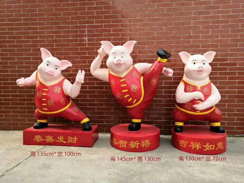 风景区小猪佩奇雕塑 售楼处广场雕塑 彩绘摆件 风景区小猪佩奇雕塑 售楼处广场雕塑 彩绘摆件